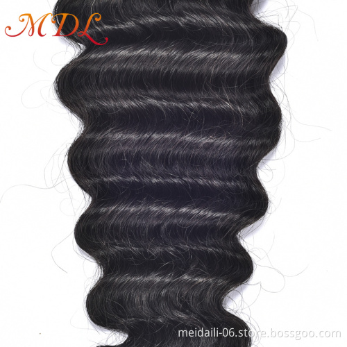 MDL hair Brazilian deep curly 100% natural color human hair extensions hair weave bundles